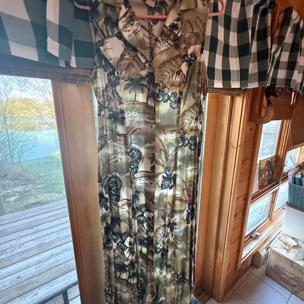 Teddi vintage multicoloured tropical maxi dress size10